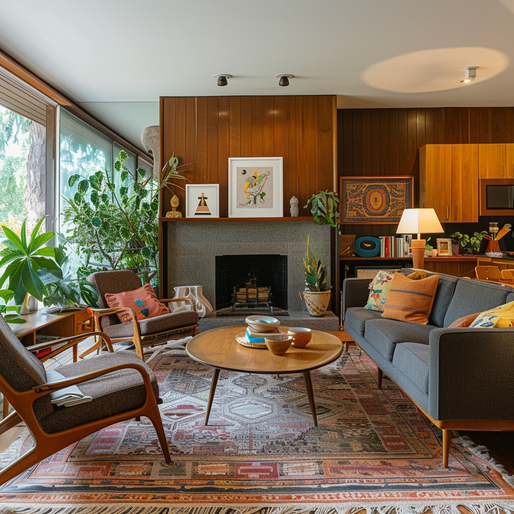A Mid Century Modern Living Room That Incorporates Personal Touches Such As Family Heirlooms And Cherished Collections Making The Space Feel Uniquely Tailored To The Homeowner S Taste
